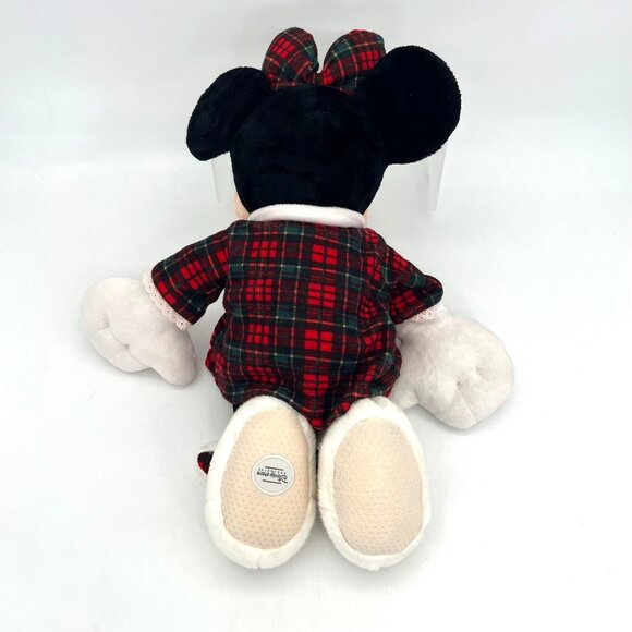 Disney Store Exclusive Holiday Morning Minnie Mouse Plush 16" Bunny Slippers Bow - Picture 5 of 12